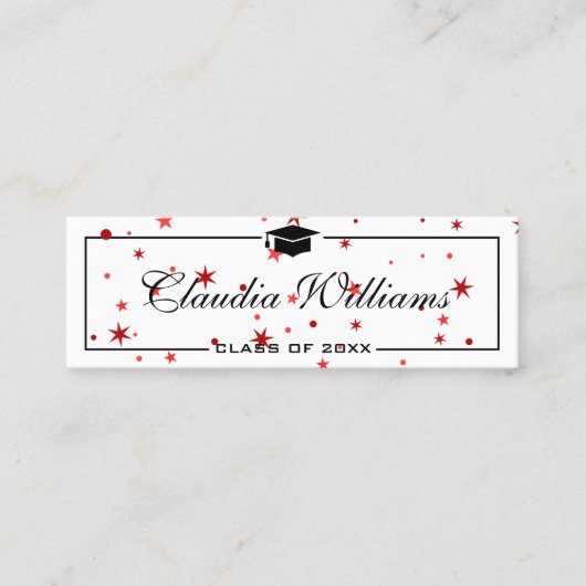 D'appel Carte de nom de diplôme. Élégante carte d'insertio (Devant)