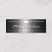 D'appel Carte de nom de diplôme - Gradient gris noir class (Devant)