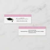 D'appel Carte de nom de diplôme Parties scintillant rose (Devant / Derrière)