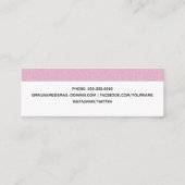 D'appel Carte de nom de diplôme Parties scintillant rose (Dos)