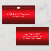 D'appel Carte de nom de diplôme - Stylish Plain Red Gradie (Devant / Derrière)