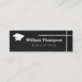 D'appel Carte de nom de graduation Noir et blanc de la cal (Devant)