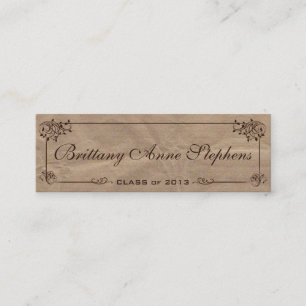 D'appel Carte de nom de graduation papier Kraft Brown Inse
