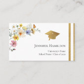 D'appel Carte de nom de la graduation du bouquet Fleur sau (Devant)