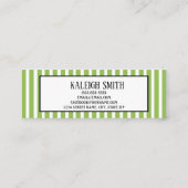 D'appel Carte de nom de la graduation en blanc vert rayé (Dos)