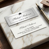 D'appel Carte de nom de la graduation Silver Metallic Look