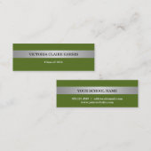 D'appel Carte de nom de l'année de classe verte rayée arge (Devant / Derrière)