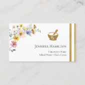 D'appel Carte de nom de l'école de pharmacie fleur sauvage (Devant)