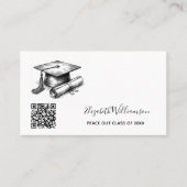 D'appel Carte de nom de remise de diplôme avec code QR ins (Devant)