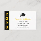 D'appel Carte de nom de remise de diplôme Code QR noir or  (Devant)