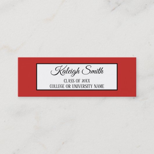 D'appel Carte de nom d'insertion de diplôme rouge et blanc (Devant)