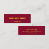 D'appel Carte de nom d'insertion de graduation jaune rouge (Devant / Derrière)