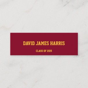 D'appel Carte de nom d'insertion de graduation jaune rouge