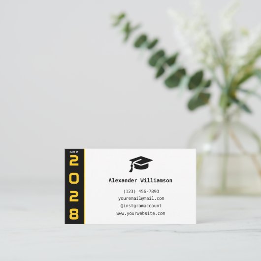 D'appel Carte de nom d'obtention du code QR Black Gold Mod (Debout devant)