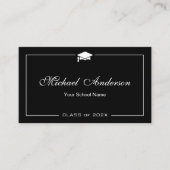 D'appel Carte de nom du Casquette de grade noir blanc élég (Devant)