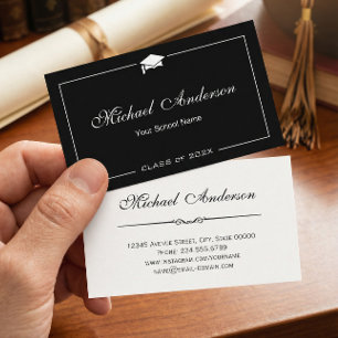 D'appel Carte de nom du Casquette de grade noir blanc élég