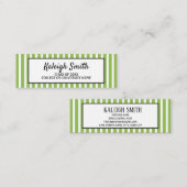 D'appel Carte de nom insérée à rayures vertes et blanches (Devant / Derrière)