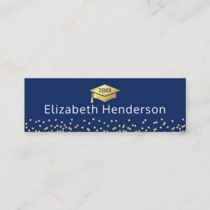 D'appel Carte de nom Marine Blue Gold Parties scintillant