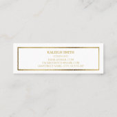 D'appel Carte de nom personnalisée en or blanc pour insert (Dos)