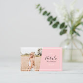 D'appel Carte de nom pour la graduation rose moderne (Debout devant)