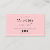 D'appel Carte de nom pour la graduation rose moderne (Dos)