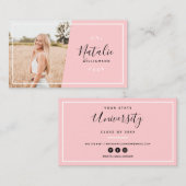 D'appel Carte de nom pour la graduation rose moderne (Devant / Derrière)