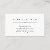 D'appel Carte de nom Simple Clean Black and White Graduati (Dos)