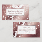 D'appel Carte de Playdate de maman en or rose et marbre (Devant / Derrière)