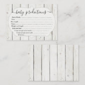 D'appel Carte de prédiction pour bébé pour Baby shower - B (Devant / Derrière)