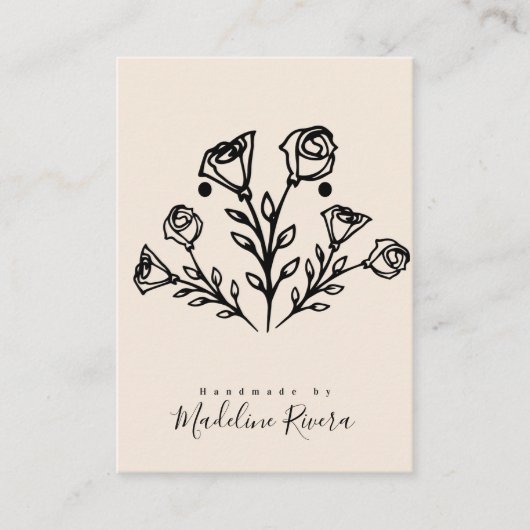 D'appel Carte de Présentation Artisanale de Roses Abstrait (Devant)