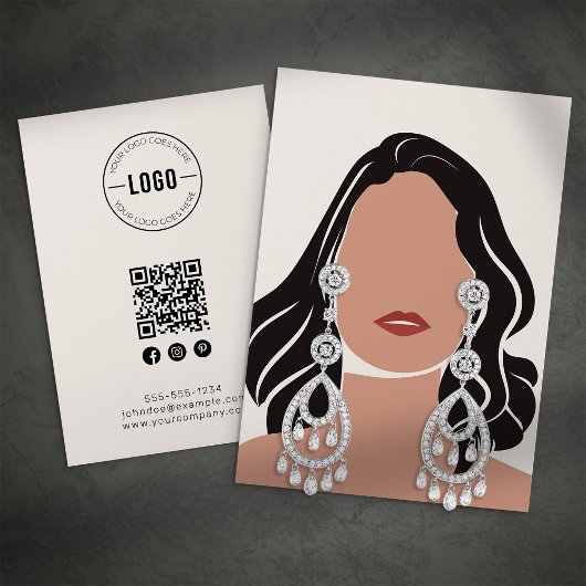D'appel Carte de Présentation de Boucles d'Oreilles Code Q