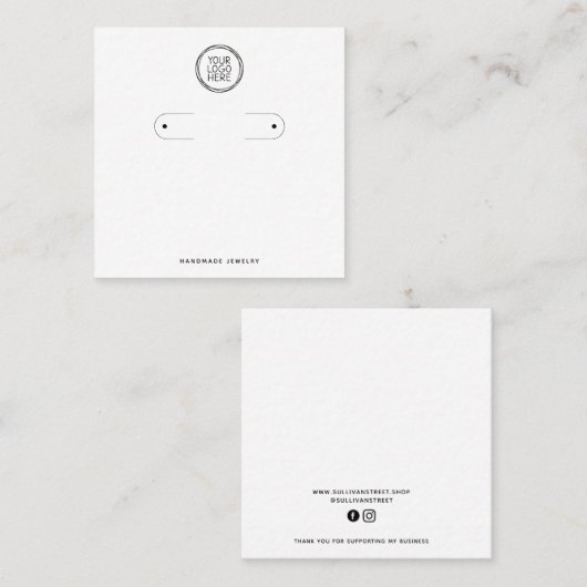 D'appel Carte de Présentation de Boucles d'Oreilles en Arc (Devant / Derrière)