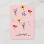 D'appel Carte de Présentation de Boucles d'Oreilles Fleur (Dos)