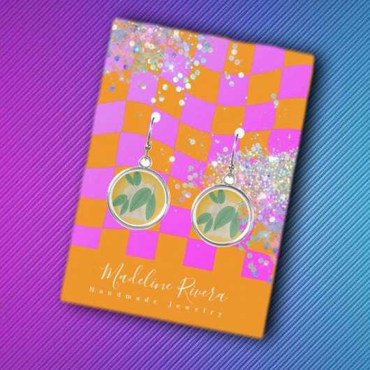 D'appel Carte de Présentation de Boucles d'Oreilles Orange