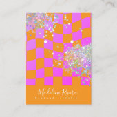 D'appel Carte de Présentation de Boucles d'Oreilles Orange (Devant)