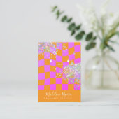 D'appel Carte de Présentation de Boucles d'Oreilles Orange (Debout devant)