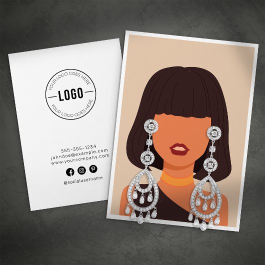 D'appel Carte de Présentation Élégante pour Boucles d'Orei