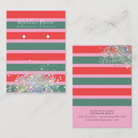 D'appel Carte de présentation pour boucles d'oreilles Chri (Devant / Derrière)