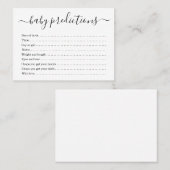 D'appel Carte de prévision de bébé pour le baby shower - (Devant / Derrière)