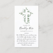 D'appel Carte de prière Baptême photo complète (Dos)