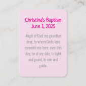 D'appel Carte de prière Blessé Baptême (Dos)