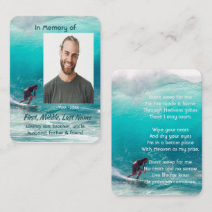 D'appel Carte de prière chrétienne souvenir vague surfeur