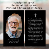 D'appel Carte de prière commémorative Black Photo Cross