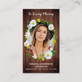 D'appel Carte de prière commémorative des funérailles flor (Devant)