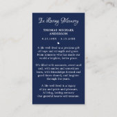 D'appel Carte de prière commémorative des funérailles patr (Dos)