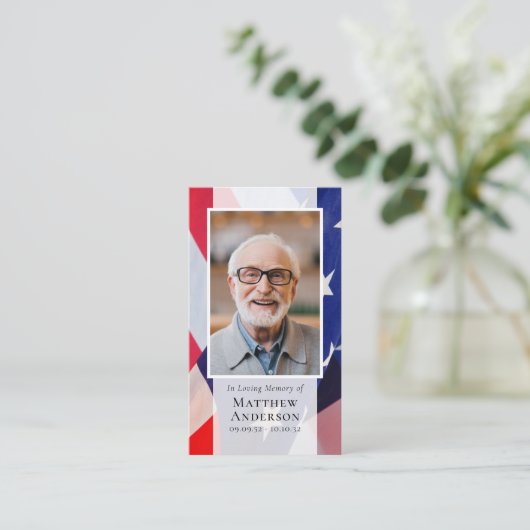 D'appel Carte de prière commémorative du drapeau de l'anci (Debout devant)