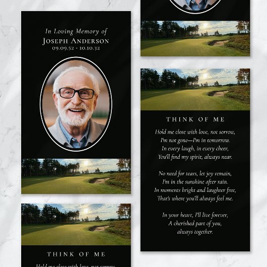 D'appel Carte de prière commémorative du terrain de golf O