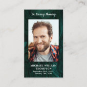 D'appel Carte de prière commémorative funéraire Photo Emer (Devant)