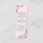 D'appel Carte de prière commémorative rose floral blush (Dos)