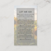 D'appel Carte de prière commémorative | Tournesols (Dos)